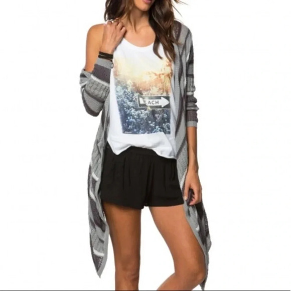 O’Neill Striped Flowy Cardigan Sweater XS NWT - Picture 3 of 11